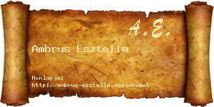 Ambrus Esztella névjegykártya